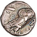 Silberne Tetradrachme aus Athen, 350-300 v. Chr., 16,95 g, Pi-Stil, Revers