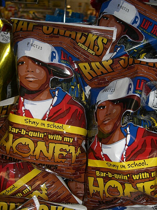 Potato chip packages featuring hip hop subcultural designs in a case of mainstream commercial cultural merging