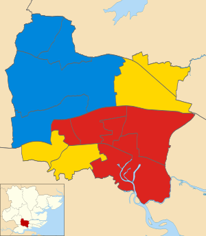 Местные выборы в Базилдоне в Великобритании 1987 map.svg 