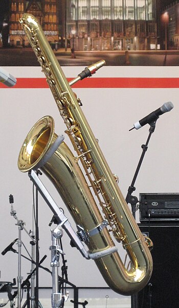 A bass saxophone