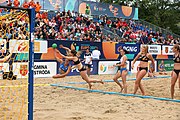 Deutsch: Beachhandball Europameisterschaften 2019 (Beach handball Euro); Tag 6: 7. Juli 2019 – Spiel um Platz Drei, Frauen, Kroatien-Niederlande 0:2 (14:23, 20:22) English: Beach handball Euro; Day 6: 7 July 2019 – Women's Bronze Medal Match – Croatia-Netherlands 0:2 (14:23, 20:22)