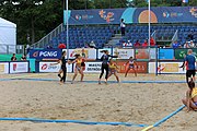 Deutsch: Beachhandball Europameisterschaften 2019 (Beach handball Euro); Tag 3: 4. Juli 2019 – Frauen, Hauptrunde Gruppe II, Deutschland-Spanien 1:2 (18:24, 24:14, 8:9) English: Beach handball Euro; Day 3: 4 July 2019 – Women Main Round Group II – Germany-Spain 1:2 (18:24, 24:14, 8:9)