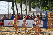 Deutsch: Beachhandball Europameisterschaften 2019 (Beach handball Euro); Tag 4: 5. Juli 2019 – Frauen, Viertelfinale, Dänemark-Norwegen 2:1 (11:9, 16:19, 7:6) English: Beach handball Euro; Day 4: 5 July 2019 – Quarter Final Women – Denmark-Norway 2:1 (11:9, 16:19, 7:6)