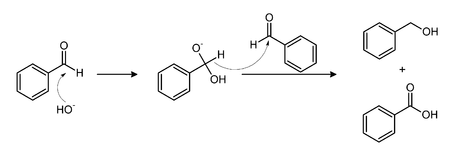 Benzaldehyde Cannizzaron reaktio.png