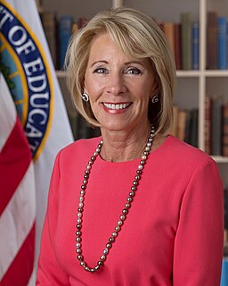 <span class="mw-page-title-main">Betsy DeVos</span> 11th United States Secretary of Education