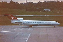 Birmingham 25 Juni 1990 Air Malta Boeing 727 OB-1303.jpg