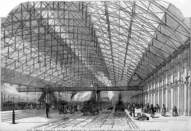 Birmingham New Street station as pictured in the Illustrated London News on 3 June 1854