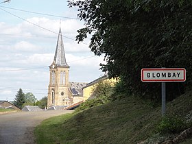 Blombay (Ardennes) city limit sign.JPG