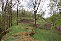 Wall and moat of the former castle