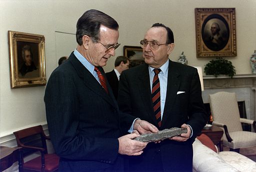 Bush senior und Hans-Dietrich Genscher