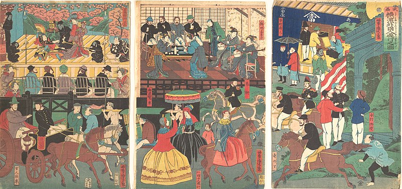 File:Bushu Yokohama gaikokujin yūkyō no zu-A View of the Amusements of the Foreigners in Yokohama, Bushu MET DP148055.jpg