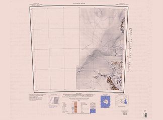 Map sheet Turnstile Ridge from 1963 (new edition 1988);  Turnstile Ridge in the south of the map, in the middle the Darwin firn field