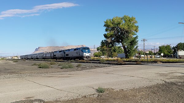 Amtrak's California Zephyr departs Green River.