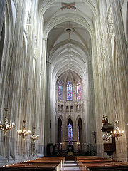 Catedral de Nantes, vista de la nave restaurada