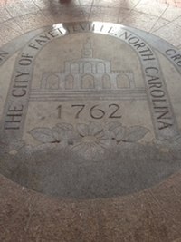 Center tile of floor of the Market House which served as a town market until 1906