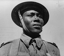 A Chadian soldier fighting for Free France during World War II. The Free French Forces included 15,000 soldiers from Chad. Chadian soldier of WWII.jpg