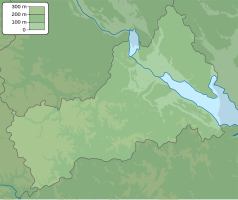 Mapa konturowa obwodu czerkaskiego, na dole nieco na lewo znajduje się punkt z opisem „źródło”, poniżej na prawo znajduje się również punkt z opisem „ujście”