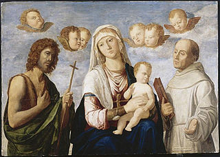 <i>Madonna and Child with Saint John the Baptist and Saint Francis</i>