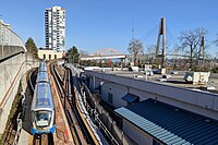 Überwerfungsbauwerk zur Trennung der östlichen Streckenäste der Expo Line des Vancouver SkyTrain