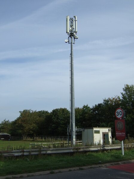 File:Communications mast beside Newton Road - geograph.org.uk - 4694310.jpg