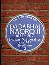 DADABHAI NAOROJI 1825-1917 Indian Nationalist and MP lived here.jpg
