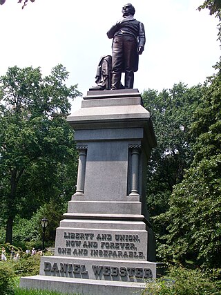 <span class="mw-page-title-main">Statue of Daniel Webster (New York City)</span> Statue of Daniel Webster by Thomas Ball in Central Park, Manhattan, New York, U.S.