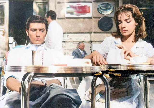 Alain Delon is, in Purple Noon, the first cinematic incarnation of the character, here with Marie Laforêt (as Marge) during the shooting of a scene in