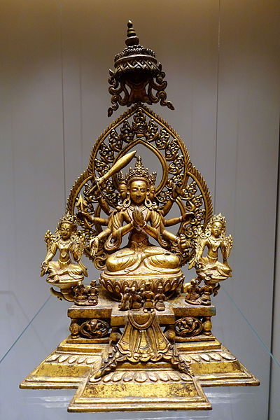 File:Dharmadhatu Vagisvara, Nepal, 18th century AD, gilt bronze - Ethnological Museum, Berlin - DSC01825.JPG