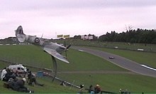 Donington Park showing Spitfire sculpture and track (2005) DoningtonPark.jpg