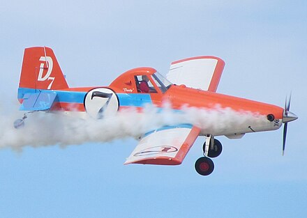 Air Tractor AT-400A painted as Dusty performing at the 2013 EAA AirVenture Oshkosh, where the film had a special screening[27]