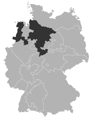 Map of the Evangelical Lutheran Church of Hanover