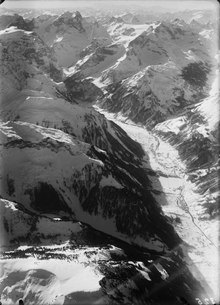 Luftbild aus 3800 m von Walter Mittelholzer (1919)