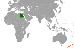 Karte mit Standorten in Ägypten und Neuseeland