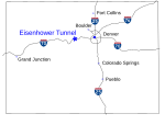 Map of Eisenhower Tunnel in Colorado