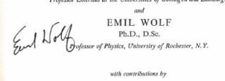 Emil Wolf Czech born American physicist