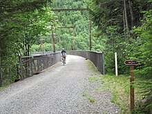 Mine Creek Trestle in Iron Horse State Park near Snoqualmie Pass Ex-Milwaukee Road railroad trestle over Mine Creek on John Wayne Pioneer Trail.jpg