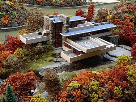 Scale model of the Fallingwater building, Carnegie Science Center in Pittsburgh