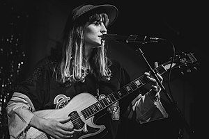 Webster performing at Rough Trade in 2019