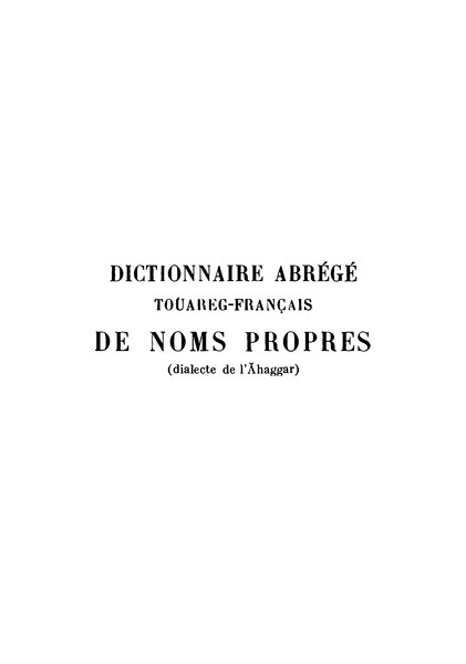 File:Foucauld, Dictionnaire Touareg Noms Propres.djvu