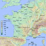 Ֆրանսիայի քաղաքները, աշխարհագրական քարտեզ