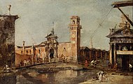 Francesco Guardi - De ingang van het arsenaal in Venetië - Google Art Project.jpg
