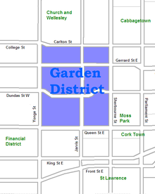Mapa do distrito de jardins. PNG