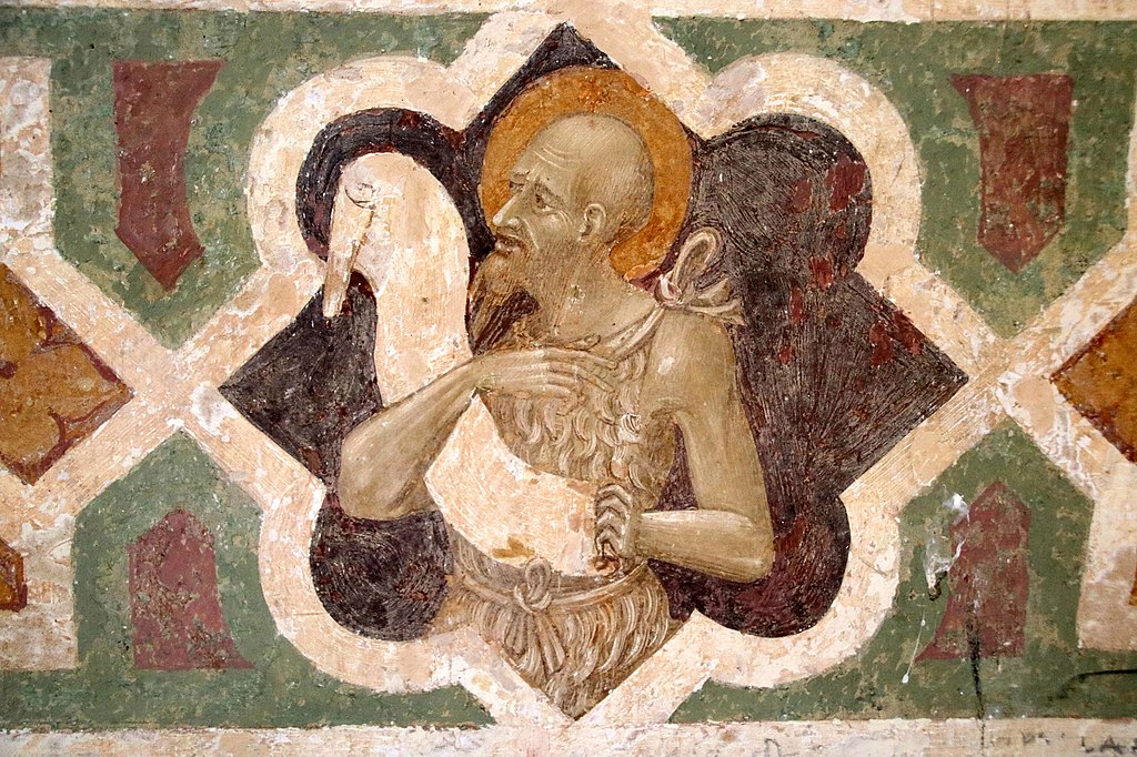 Giovanni di Paolo, Crocifissione (particolare), affresco, L' eremo di San Leonardo al Lago, Siena