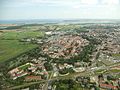 Die Altstadt und die neuen Stadtteile von Greifswald von oben betrachtet