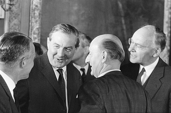 Callaghan (second left) with finance ministers in The Hague, 1966