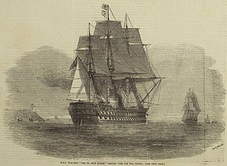 HMS War-Ship The St Jean d'Acre leaving Cork for the Crimea, 1855 HMS War-Ship 'The St Jean d'Acre' leaving Cork for the Crimea - ILN 1855.jpg