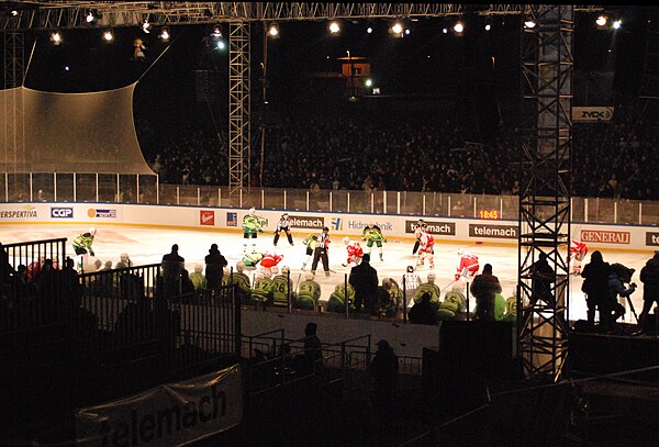 HDD Olimpija vs EC KAC at Bežigrad Stadium during the 2012–13 Austrian Hockey League season