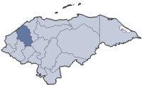 Letak Departemen Santa Bárbara di Honduras