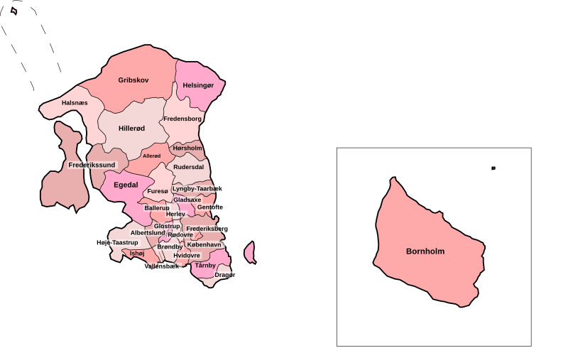 Municipios de la Región Hovedstaden