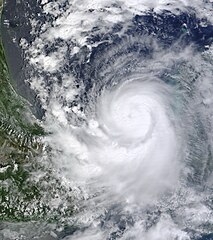 Hurricane Karl, the most destructive hurricane of the 2010 Atlantic Hurricane Season, approaches Mexico on September 16.
